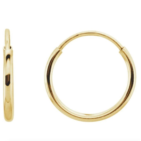 14k Solid Gold Hoops Earrings - Picture 1 of 2